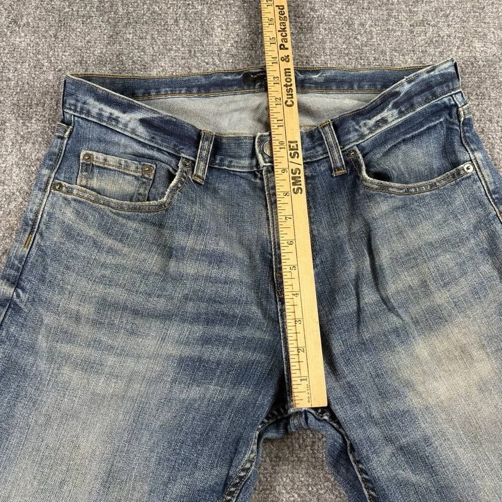 Banana Republic Athletic Jeans Mens 33x30 Blue Straight Whiskered Streetwear Y2K